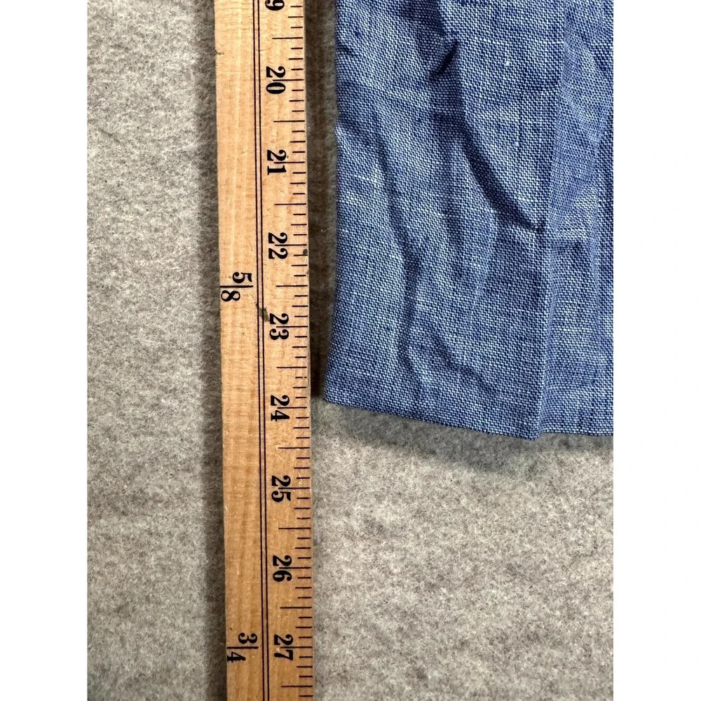 Murano Baird McNutt Slim Alex Fit Dress Pants Mens 34x30 Blue Flat Front Linen